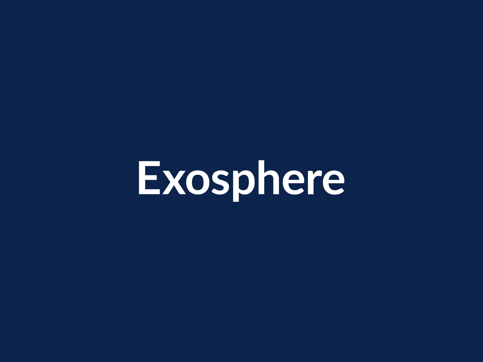 Exosphere 프로모션 웹사이트